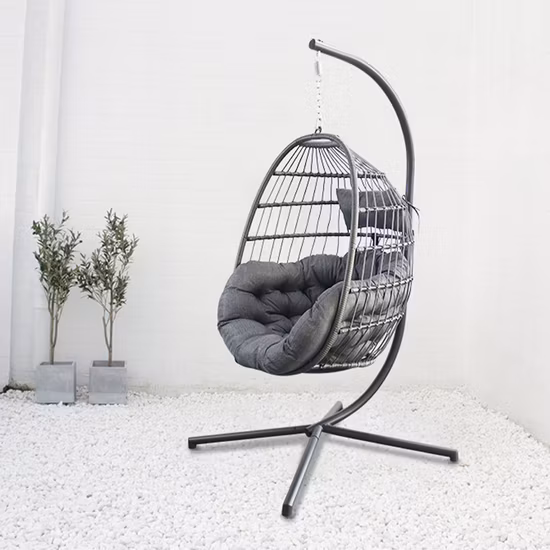 Casa Móveis de hotel Jardim ao ar livre Pátio Pendurado Rattan Vime Ovo Rede Cadeira de balanço