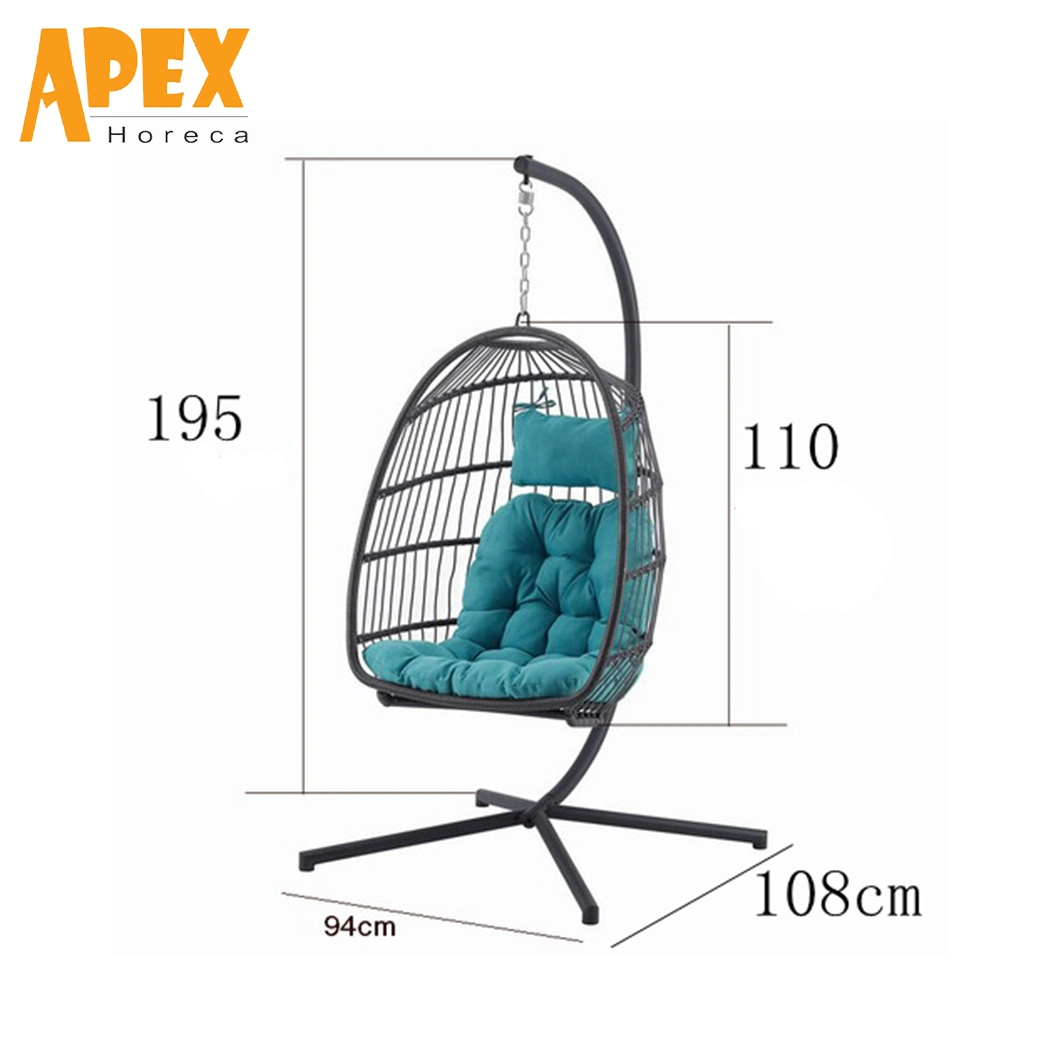 New Design Home Hotel Furniture Outdoor Garden Patio Folding Foldable Hanging Rattan Wicker Egg Hammock Swing Chair