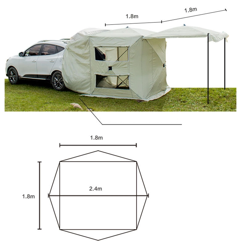 Quick-Open Car Rear Tent UV and Water Protection Coating Stable Tailgate Tent Windproof Detachable for Camping SUV Sedan Bl20147