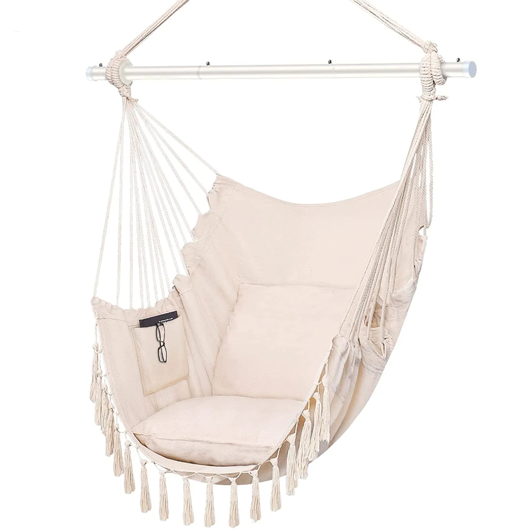 New Outdoor Detachable Rope Hanging Hammock Chair with Cushion