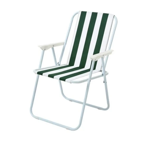 Cadeira de praia dobrável básica para acampamento de seda com logotipo de pesca estilo OEM para áreas externas Móveis de tecido